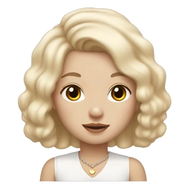 Girl with blonde hair and light eyes with little bichon frise with black ears sticker