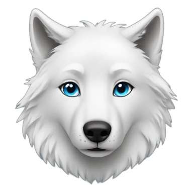 female white wolf blue eyes  sticker