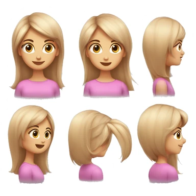 chica pelo largo moreno alta delgada morena flequillo con vestido rosa sticker