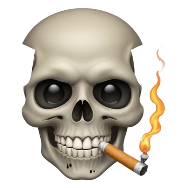  A skull with a cigarette laughing sticker