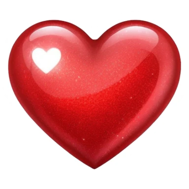 red heart with glitter effect sticker