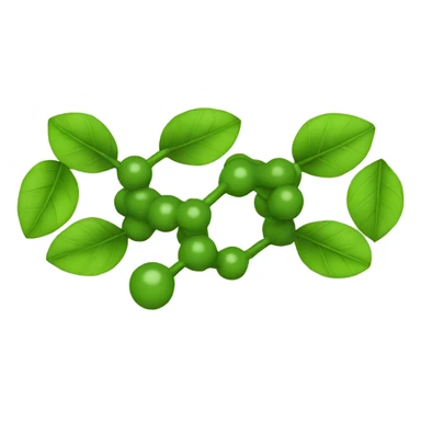 Simple Molecule made of leaves sticker