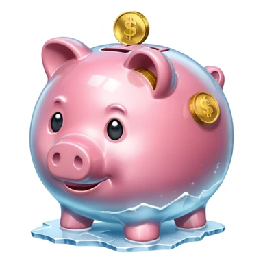  Piggy bank in ice texture sticker