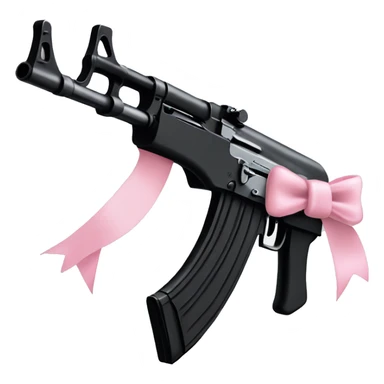 All black AK47 with light pink bow on it  sticker