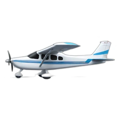 avion cessna 172 celeste y blanco sticker