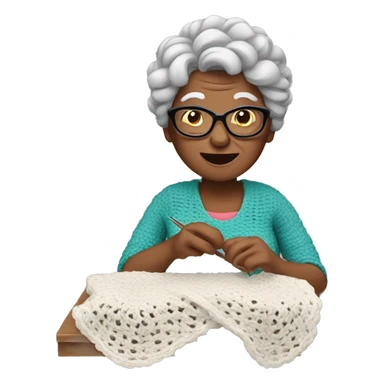 Grandma crocheting  sticker