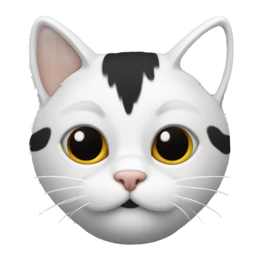Un gato blanco con manchas negras y mono sticker