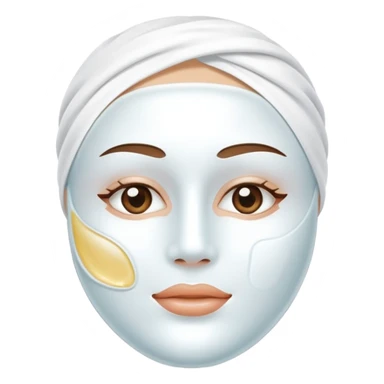 a white skincare beauty mask pack for face, without real face sticker