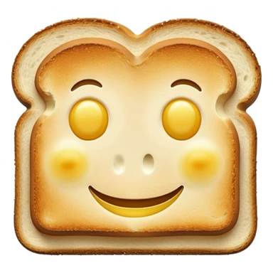 a slice of toast with a happy face sticker