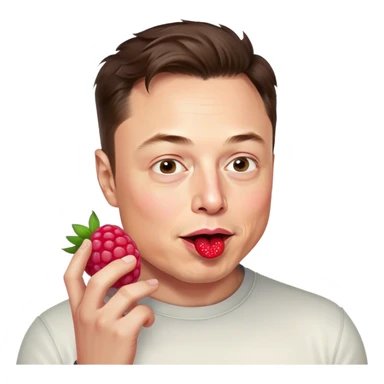 Elon musk eats raspberry sticker