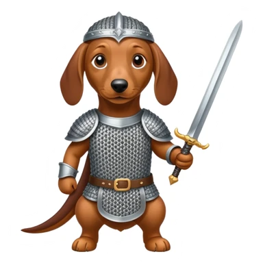 A dachshund with a sword  sticker