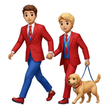 Spider-Man walking with his golden retriever sticker