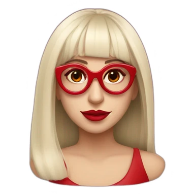 Lady Gaga with red glasses sticker