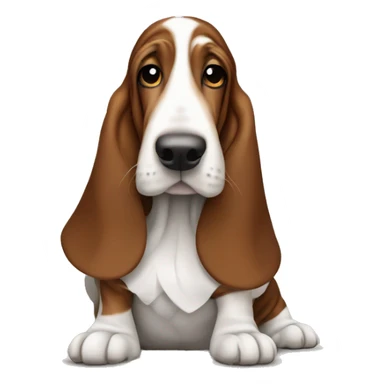 Basset hound with brown and white spots in a tutu sticker