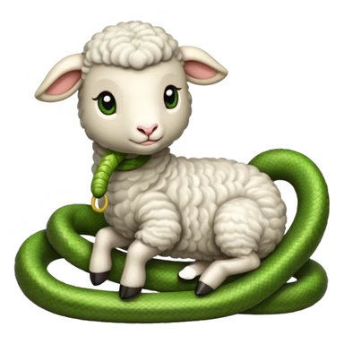 Lamb loves snake sticker