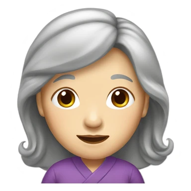 Chinese senior lady with long hair sticker