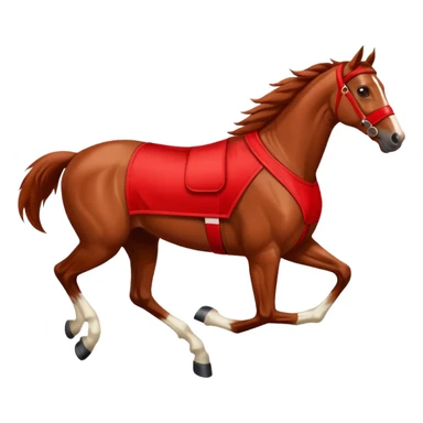 Horse in red racing suit  sticker