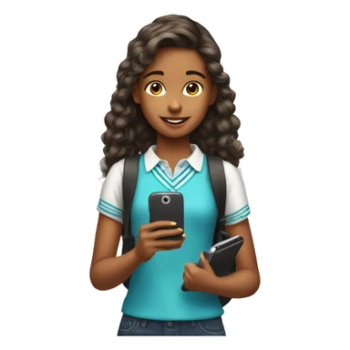 preppy preteen girl with cellphone sticker
