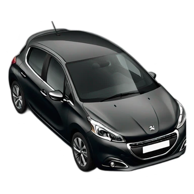 Black Peugeot 208 sticker