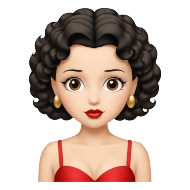 her hair should be wavy and exactly Betty Boop hairstyle  sticker