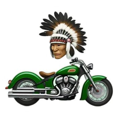 Indian chief bobber verte sticker