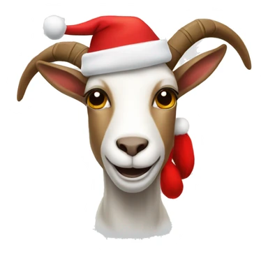 goat with christmas hat sticker