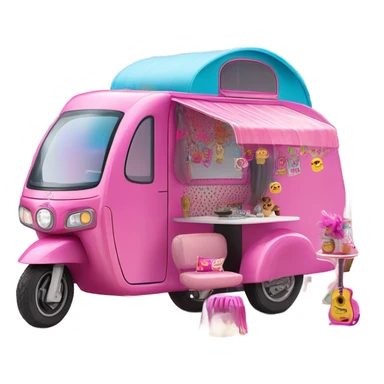 Barbie dream house Caravan motorbike tuk tuk  sticker