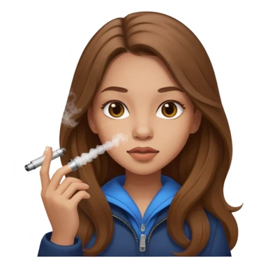 girl with vape long hir and color brwon sticker