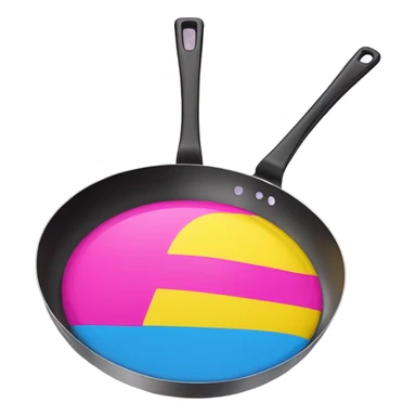 Pansexual flag with frying pan sticker