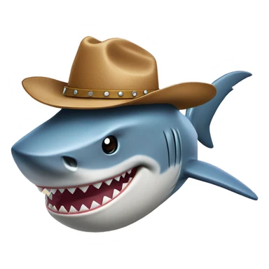 Shark with cowboy hat  sticker