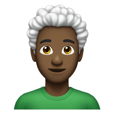 chico de pelo negro rizado, piel blanca y ojos verdes sticker