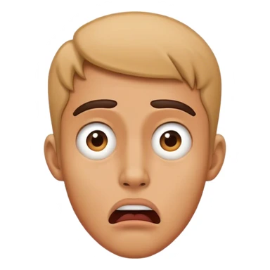 confused face with jaw dropped sticker