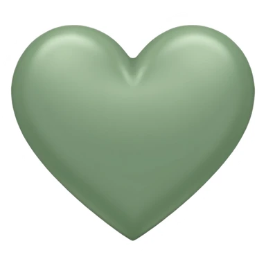 sage green heart with transparent bg without highlights sticker