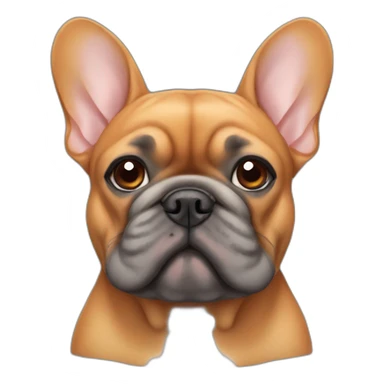 orange fat french bulldog with gray fur sticker