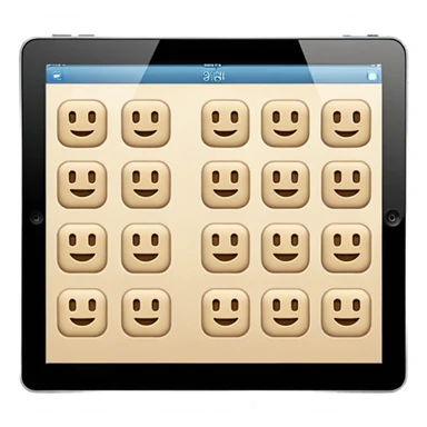 Sand colored emojis visualizing daily planning on an iPad  sticker