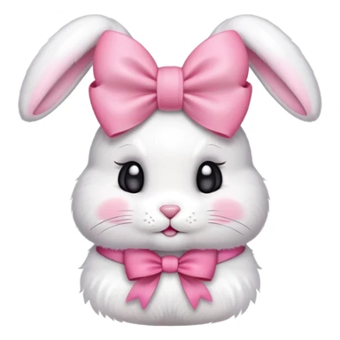Bunny wearing a bow sticker
