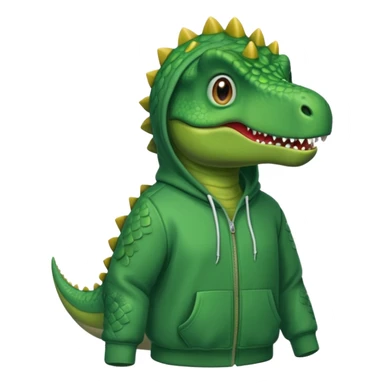 Dinosaur wearing a hoodie sticker