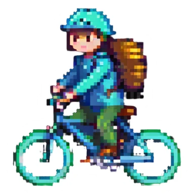 person riding a bike sticker