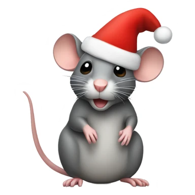 Rat in a Christmas hat  sticker