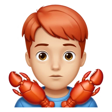 A boy with lobster claws  sticker