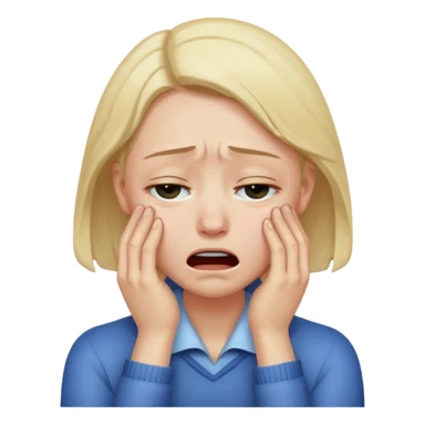 Sobbing face with hands on neck sticker