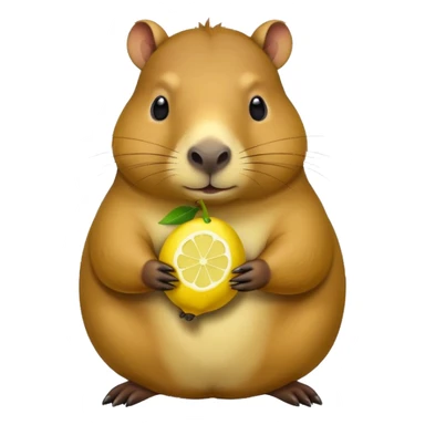 Capybara  holding  lemon sticker