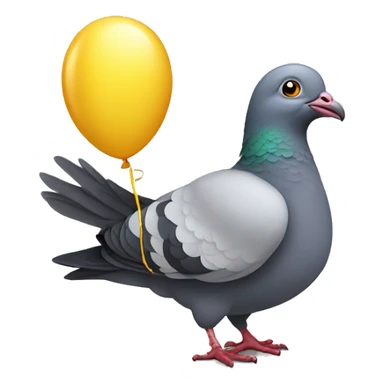 A pigeon holding a balloon  sticker