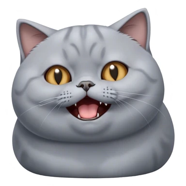 Cinematic Comical Grey British Shorthair Cat Portrait Emoji, Head tilted dramatically while yawning exaggeratedly, round and plump body with sleek soft grey fur and subtle blue undertones, Simplified yet hilariously adorable features, highly detailed, glowing with an almost sarcastic glow, high shine, a mix of lazy and disinterested, stylized with a touch of playful whimsy, bright and alert but with a hilariously bored expression, soft glowing outline, capturing the essence of a mischievous yet overly dramatic kitty, so meme-worthy it feels like it could leap off the screen and sarcastically demand attention, perfect for the internet's next viral meme! sticker