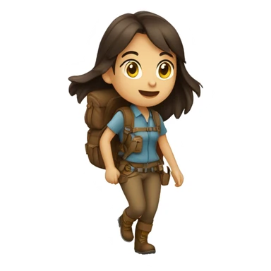 Brunette adventure girl goes on an adventure sticker