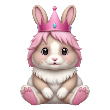 bunny with pink crown sticker