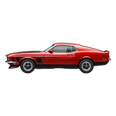 Red mustang mach 1 right side sticker