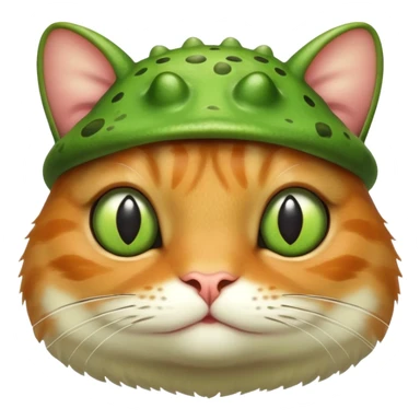 Cat with a frog on its head sticker
