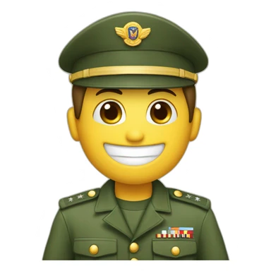 carita feliz con saludo militar sticker