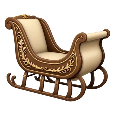 vintage beige winter sleigh sticker